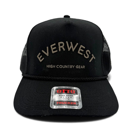 Trucker Rope Hat - Black on Black